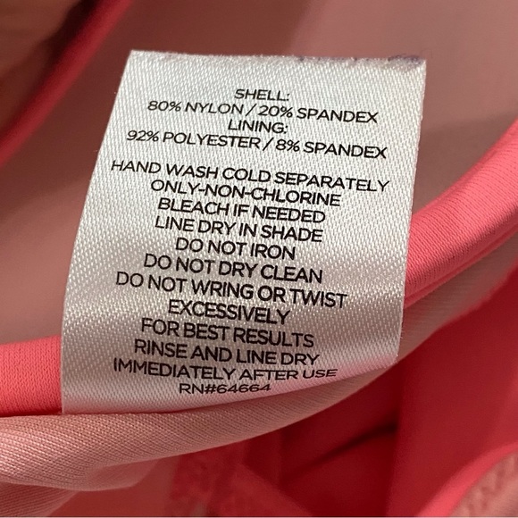 NWOT Shade & Shore Coral Wrap One Piece Swimsuit Bra Size 34B - Picture 6 of 8